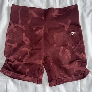 Gymshark Burgundy Camo Adapt Seamless shorts